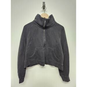 Lululemon Women's Black Scuba Oversized Funnel Neck Half Zip Sweatshirt, Sz M/L